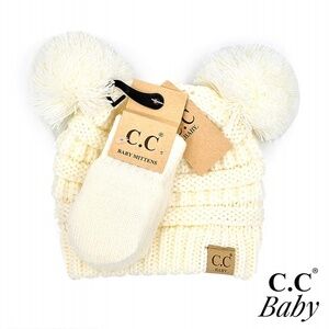 C.C Baby Ivory  Double Pom With Mittens